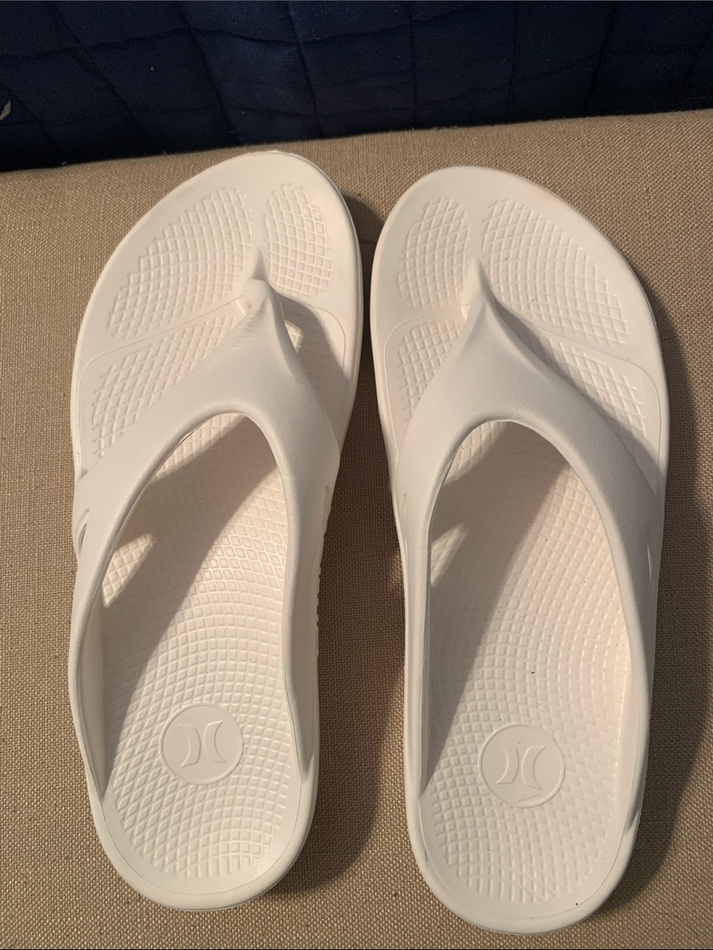 Hurley White Slip-On Comfort Flip Flops